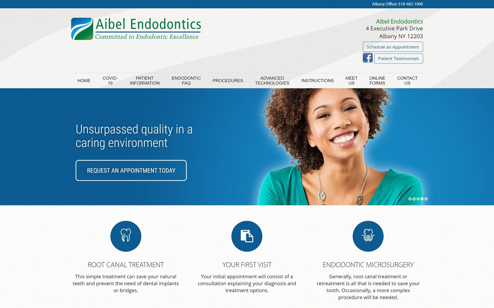 The screenshot of aibel endodontics aibelendo. Com dr. Keith m. Aibel website