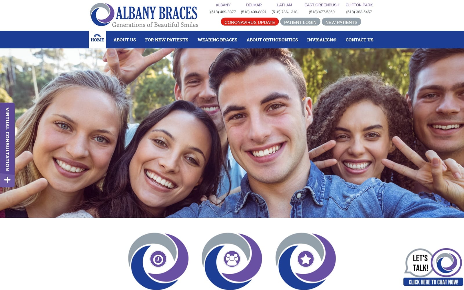 The screenshot of albany braces albanybraces. Com dr. Serling website