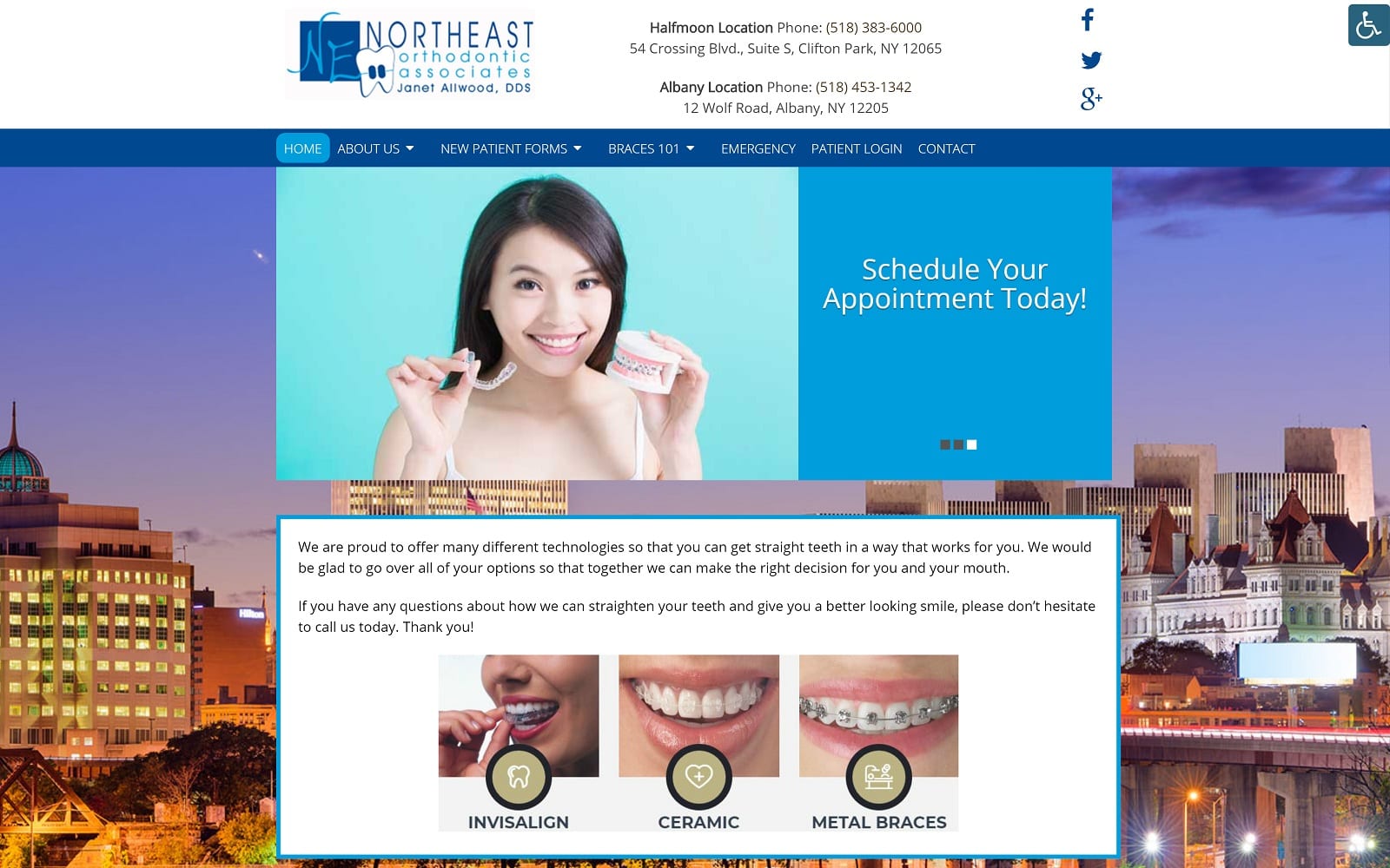 The screenshot of northeast orthodontic associates allwoodorthodontics. Com website