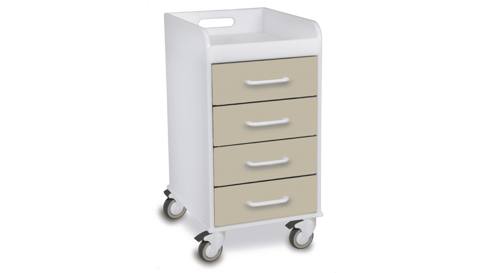 Almong Beige Locking Dental Cart By Trippnt