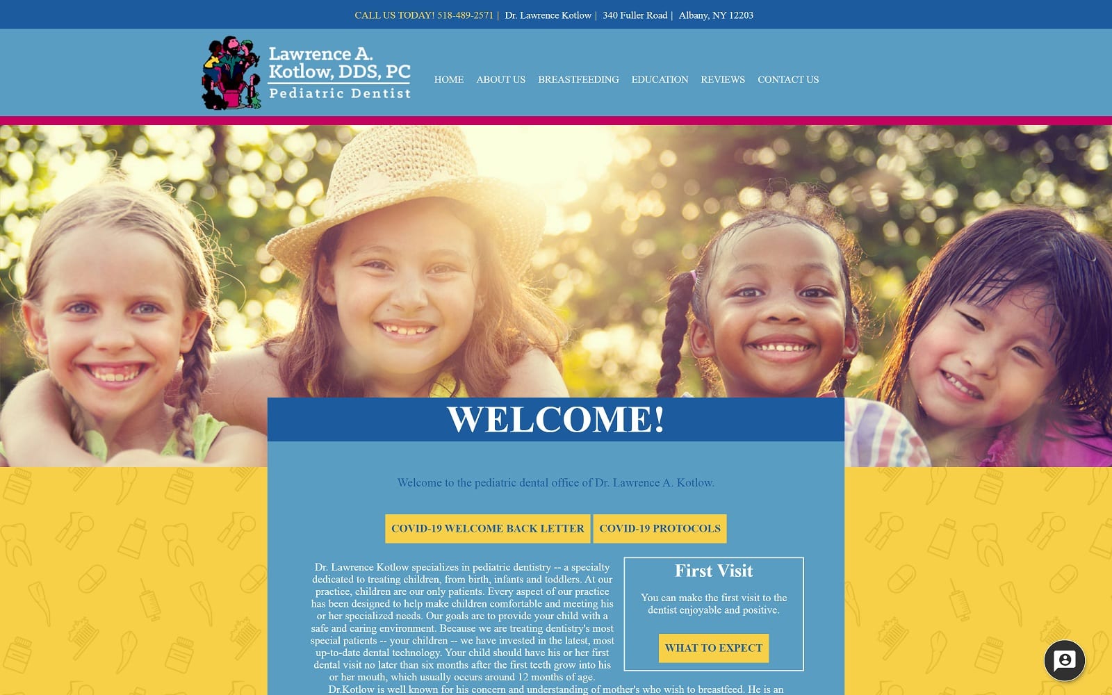 The screenshot of lawrence a kotlow pc kiddsteeth. Com website