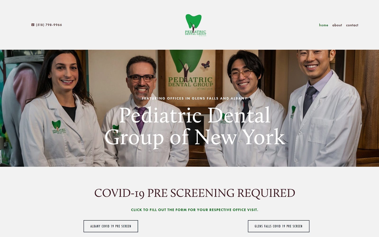 The screenshot of pediatric dental group of new york nypdg. Com website