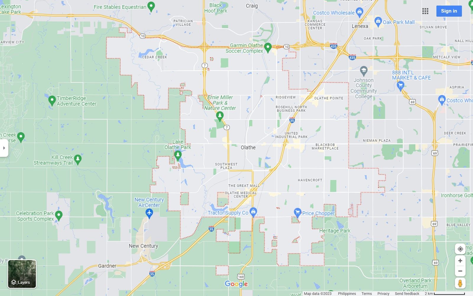 Olathe Ks map