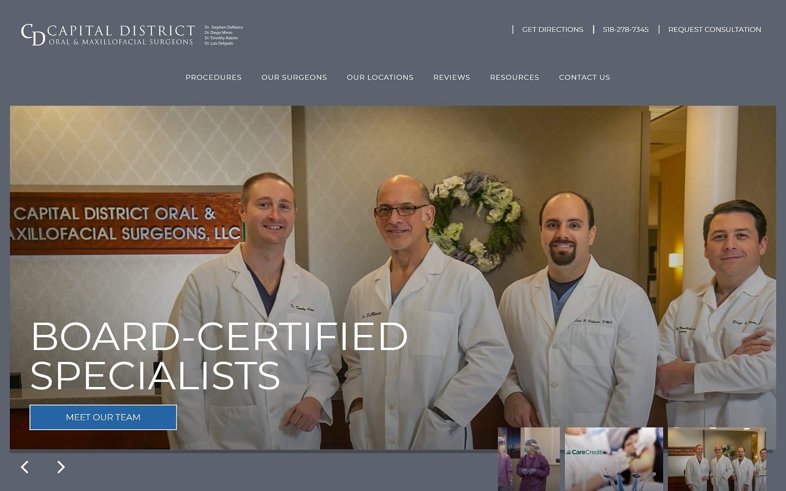 The Screenshot of Capital District Oral & Maxillofacial Surgeons LLC capitaldistrictoral.com Website