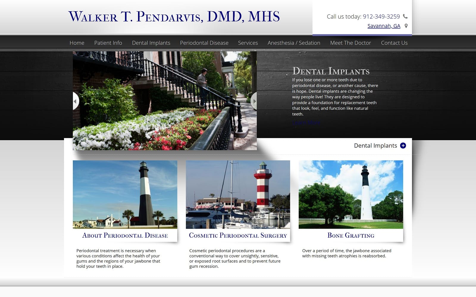 The screenshot of walker t pendarvis dmd, mhs coastaldentalsurgery. Com website