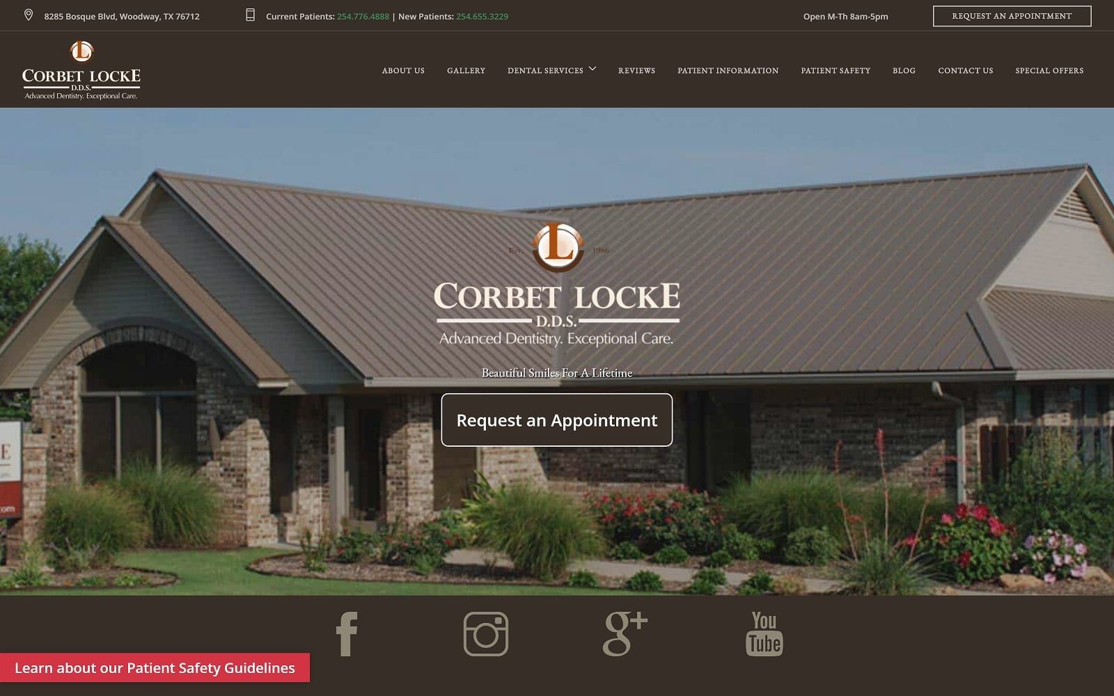 The Screenshot of Corbet Locke DDS corbetlockedds.com Website