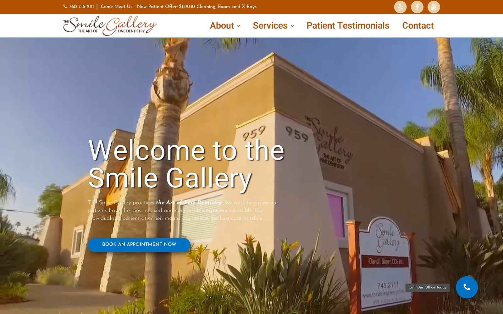The Screenshot of The Smile Gallery - Dr. David Bainer drbainer.com Website
