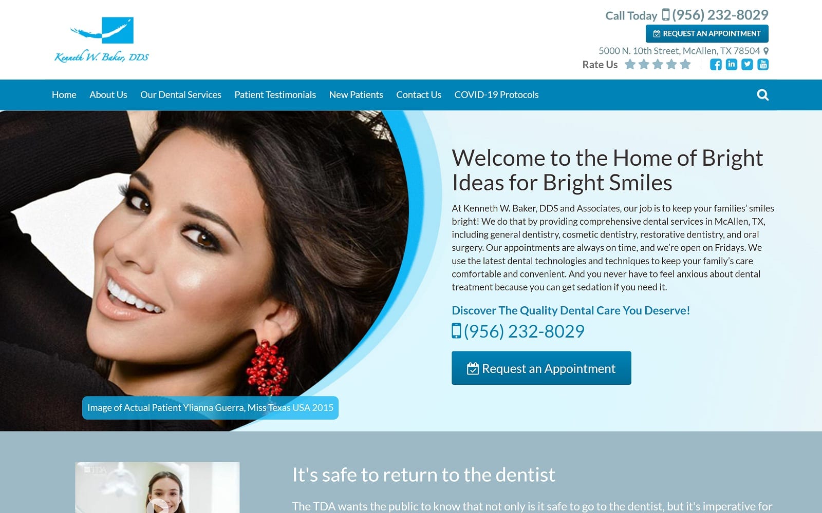 The Screenshot of Kenneth W. Baker, D.D.S and Associates drkbaker.com Website