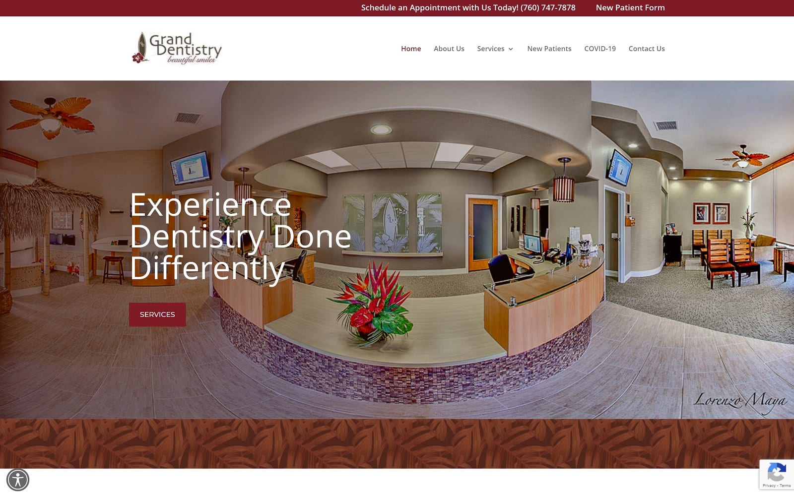 The Screenshot of Grand Dentistry granddentistry.com Website