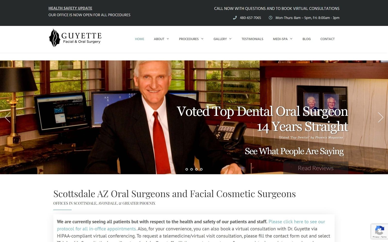 The Screenshot of Guyette Facial & Oral Surgery Center guyettesurgery.com Website