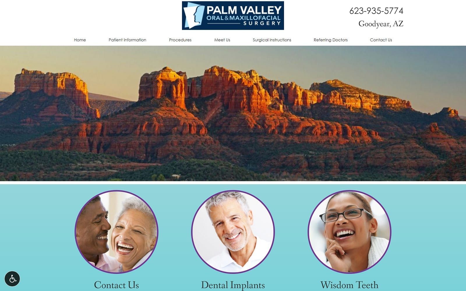 The Screenshot of Palm Valley Oral Surgery palmvalleyoral.com Website