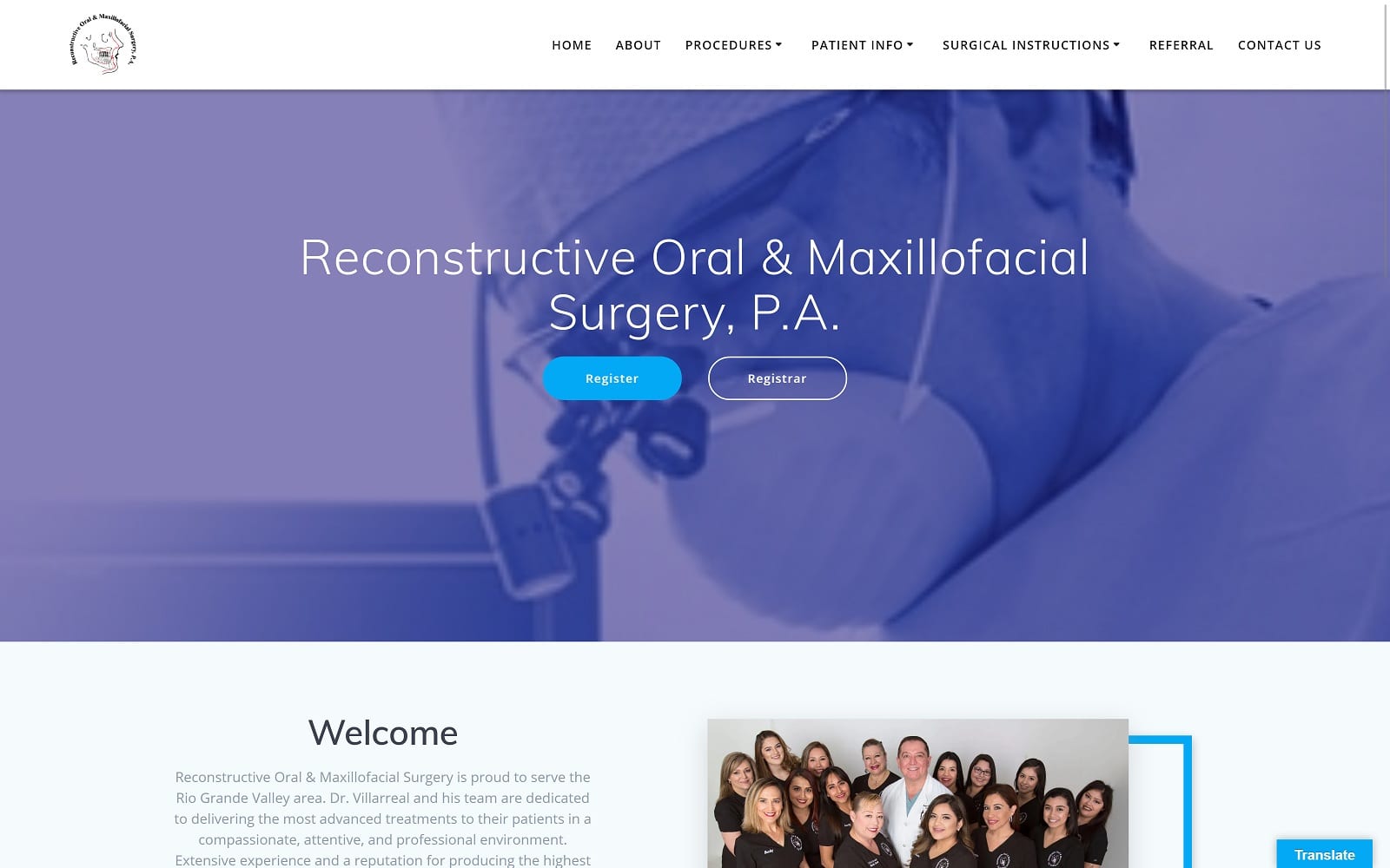 The Screenshot of Reconstructive Oral & Maxillofacial Surgery reconstructiveoralandmaxillofacial.com Website