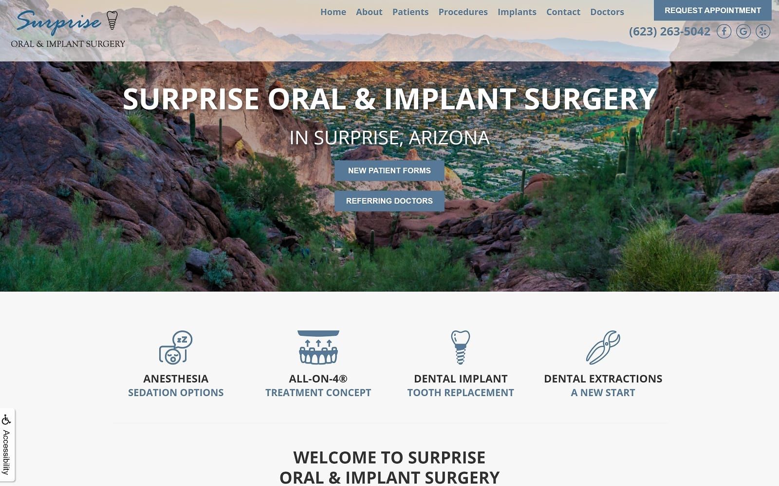 The Screenshot of Surprise Oral and Implant Surgery surpriseazoralsurgery.com Website