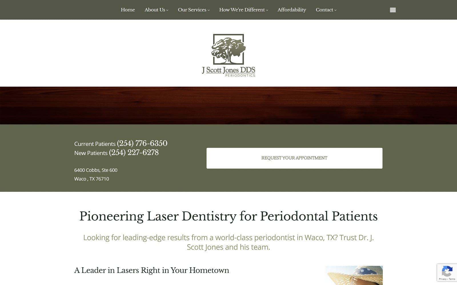 The Screenshot of J. Scott Jones DDS wacolaserperiodontist.com Website