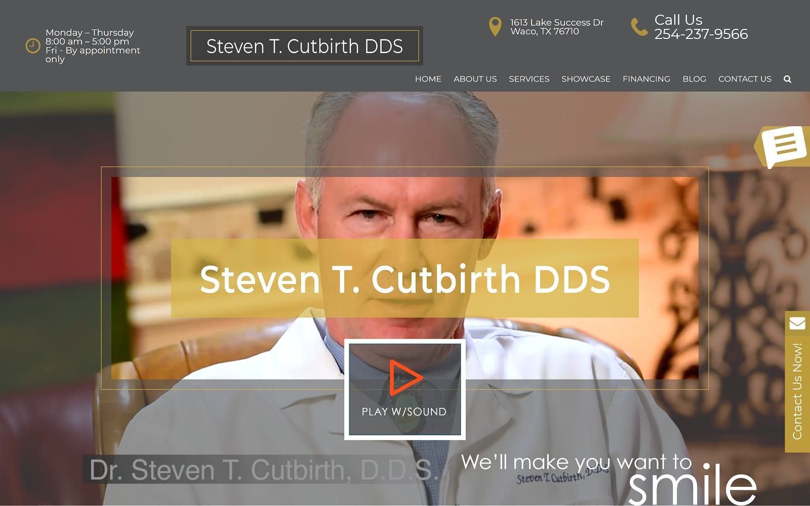 The Screenshot of Steven T. Cutbirth DDS wacosedationdentist.com Website