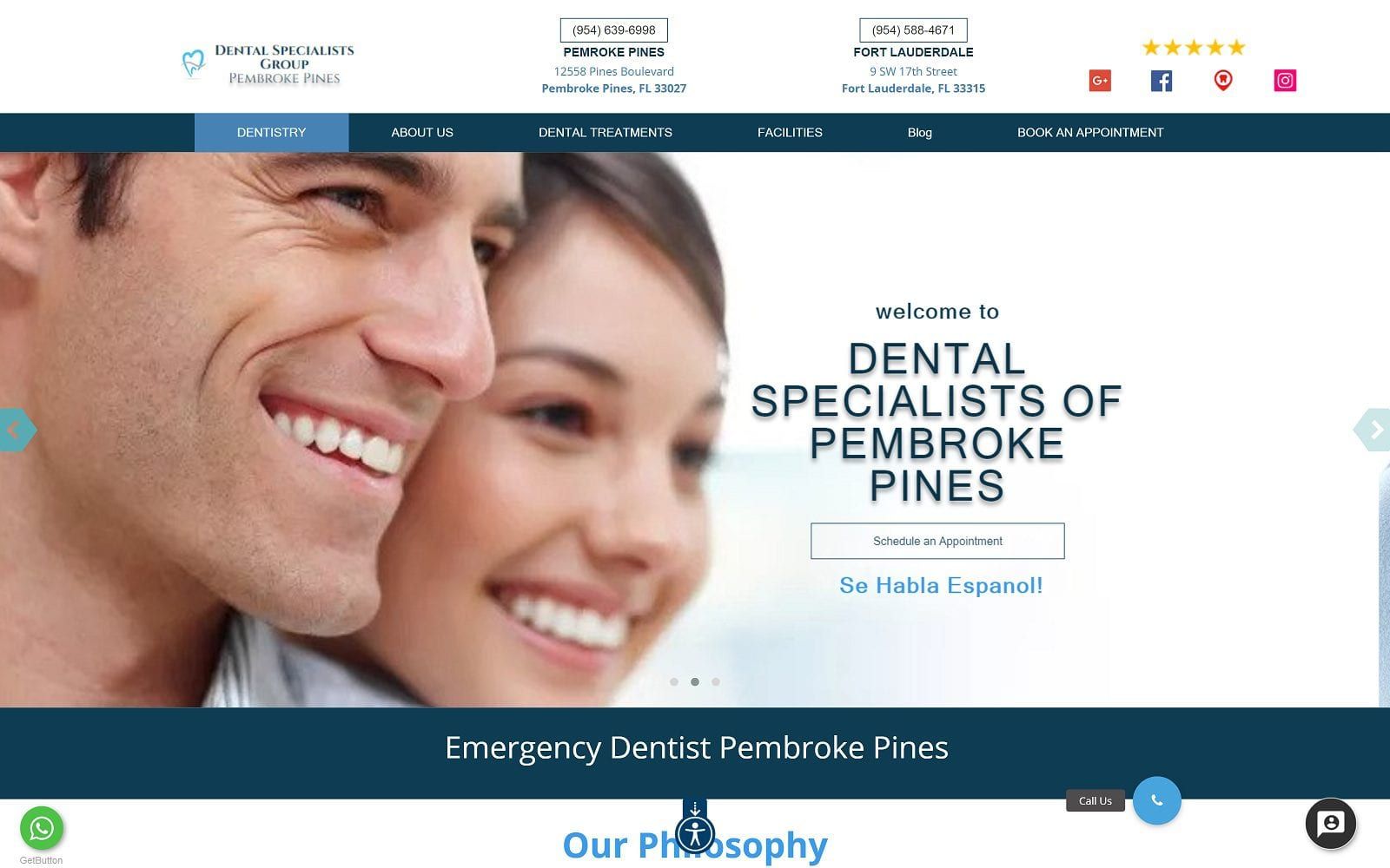 The Screenshot of Dental Specialists of Pembroke Pines Group affordabledentistpembrokepines.com Website