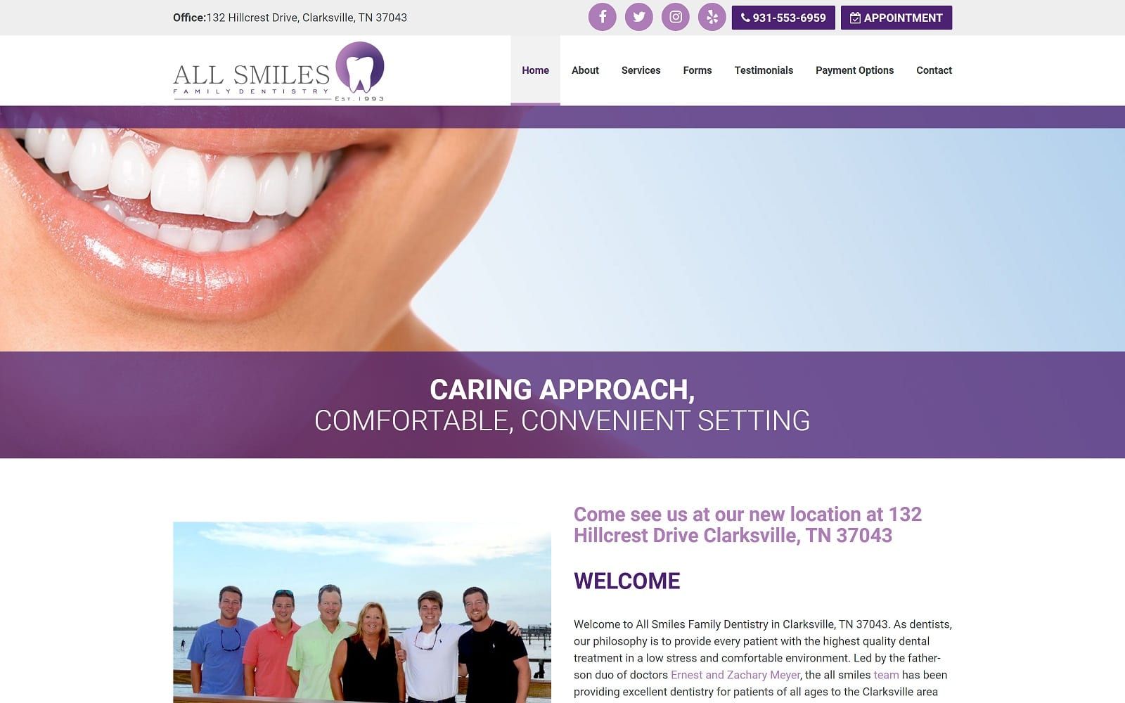 The Screenshot of All Smiles Family Dentistry allsmilesdds.net Website