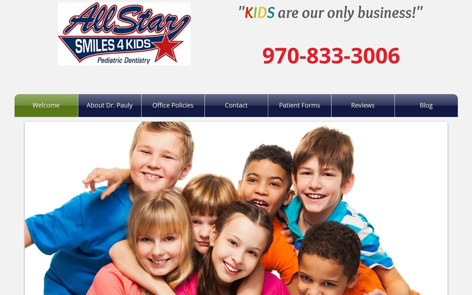 The Screenshot of AllStar Smiles 4 Kids allstarsmiles4kids.com Website