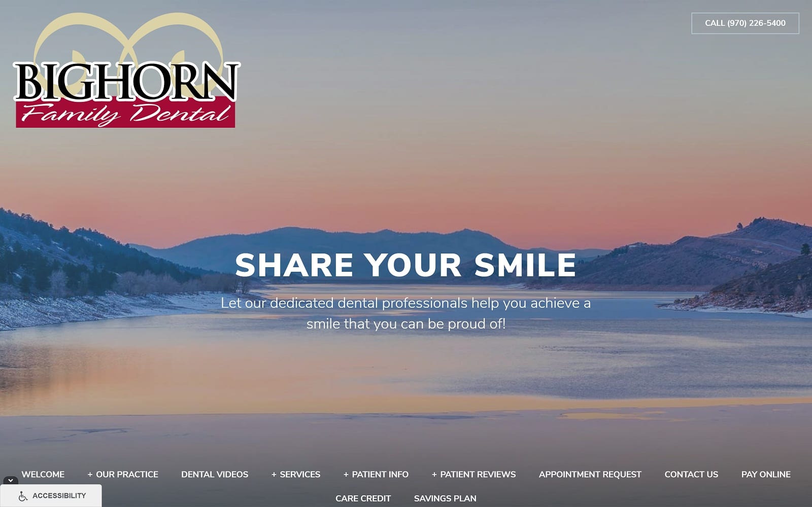 The screenshot of bighorn family dental bighornfamilydental. Com website