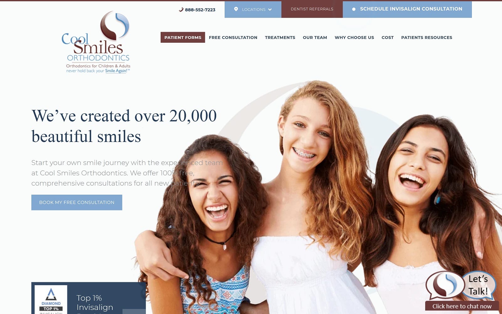 The Screenshot of Cool Smiles Orthodontics - Corona coolsmilesorthodontics.com Dr. Simjee Website