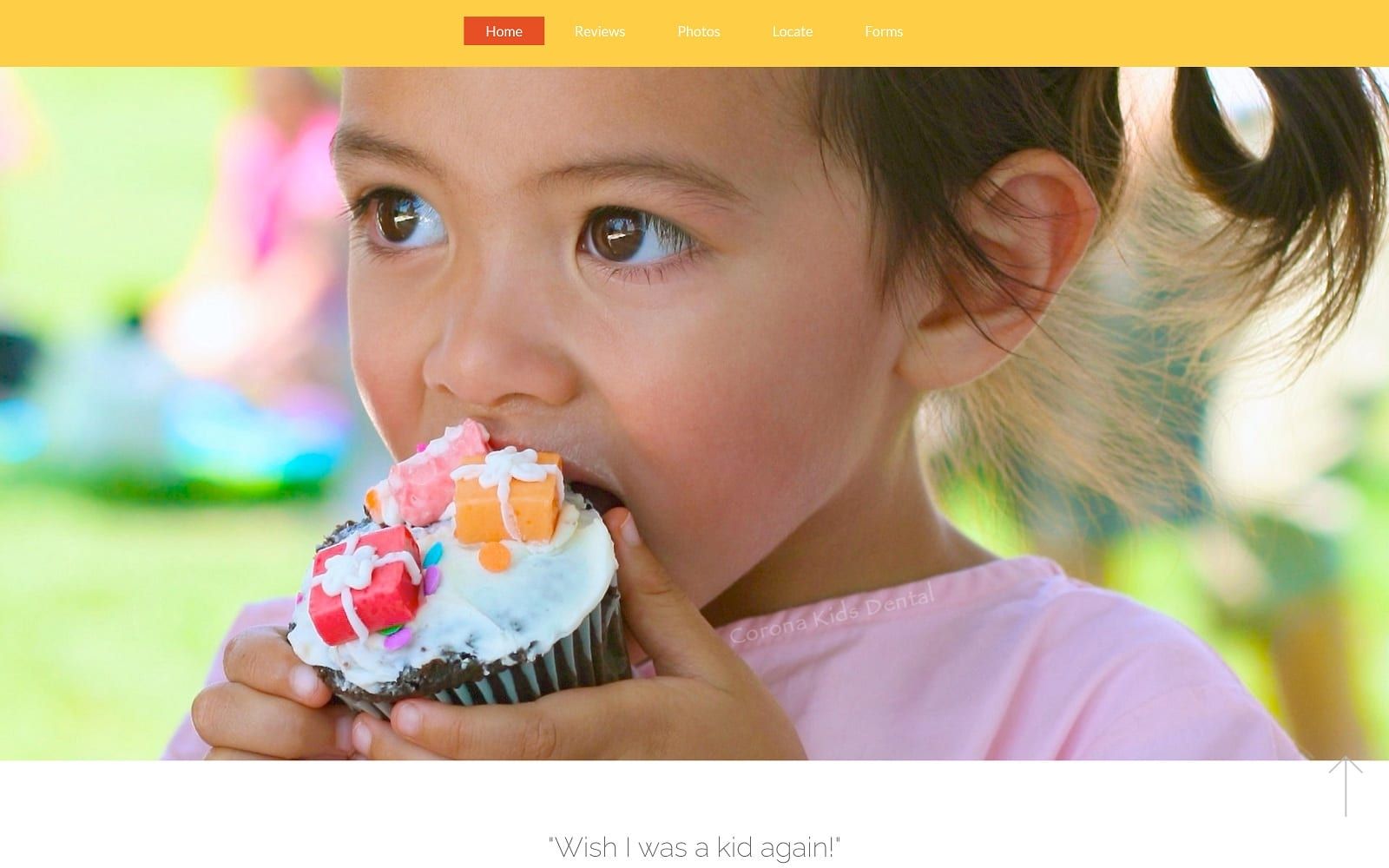 The Screenshot of Corona Kids Dental coronakidsdental.com Website