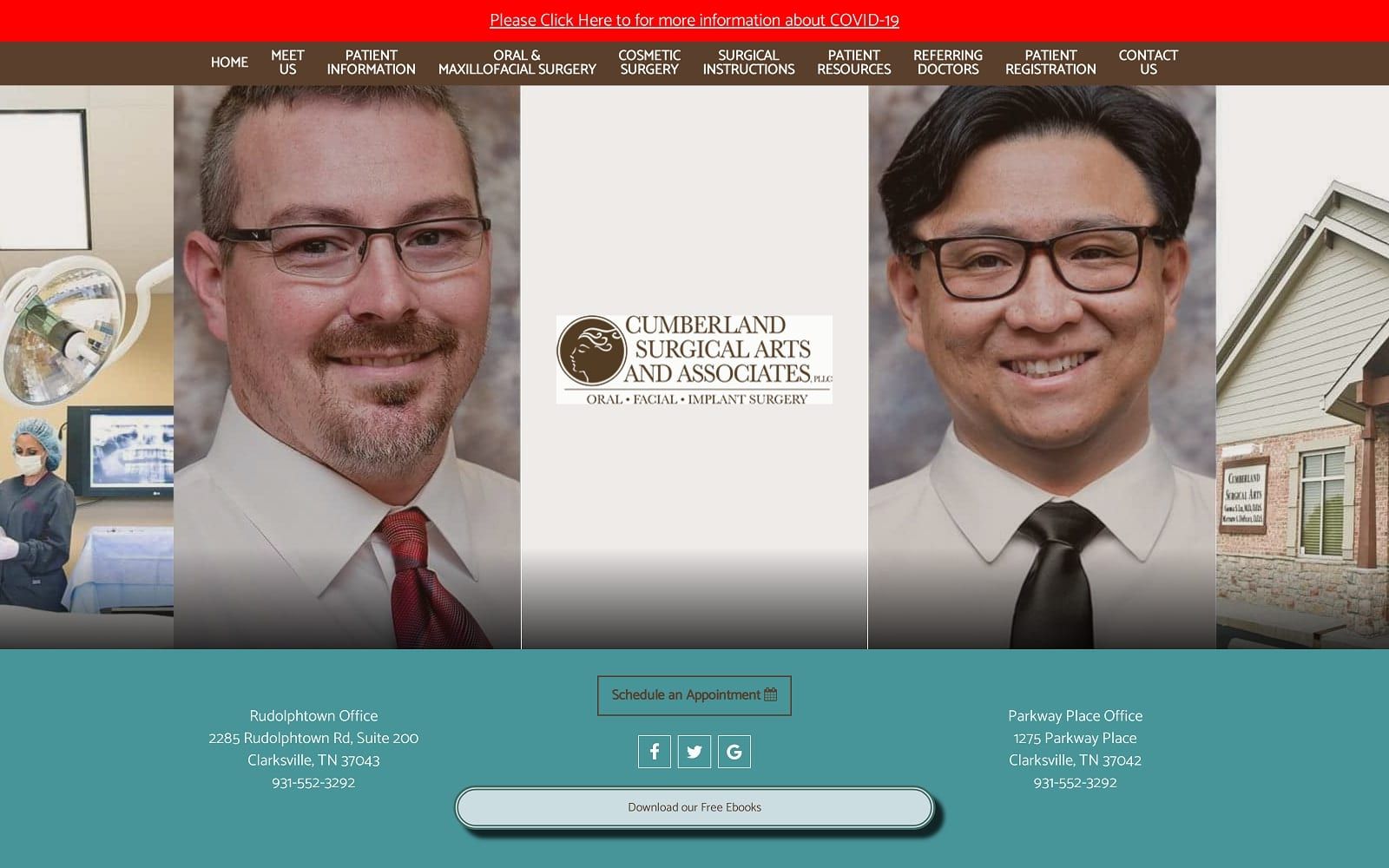 The Screenshot of Cumberland Surgical Arts and Associates, PLLC cumberlandsurgicalarts.com Website