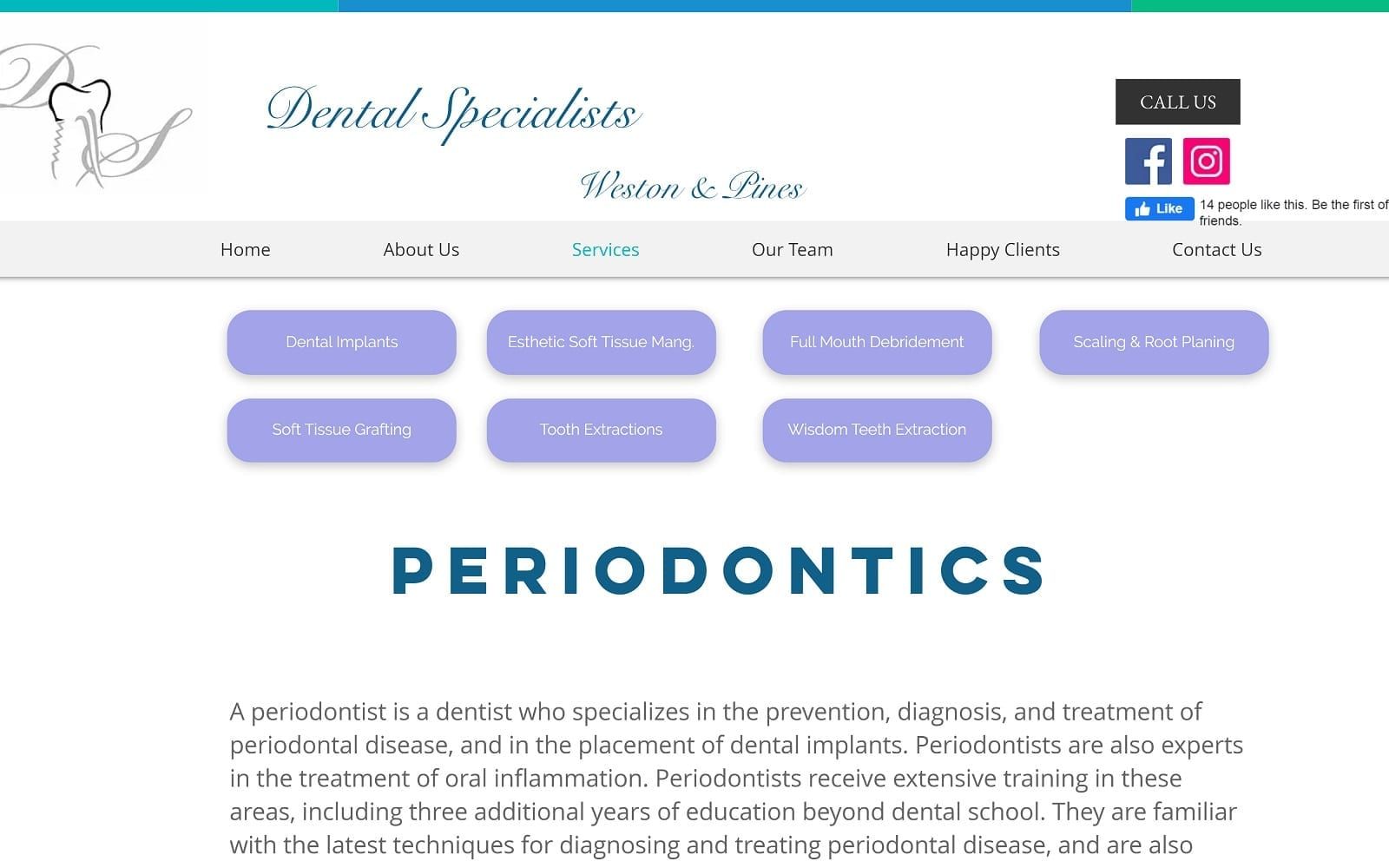 The Screenshot of Dental Specialists of Pines dentalspecialistspw.com Website