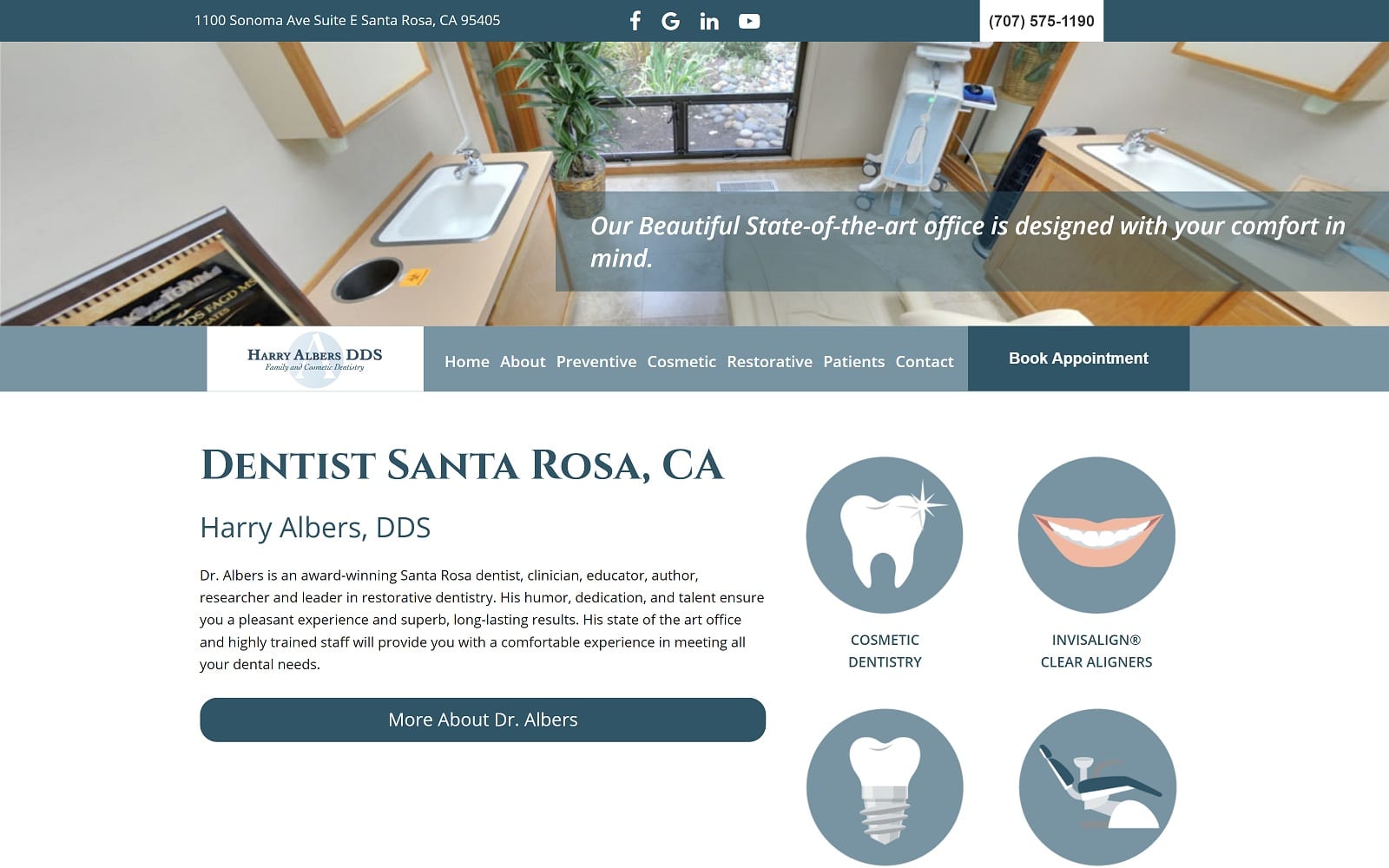 The screenshot of harry albers dds dralbers. Com website