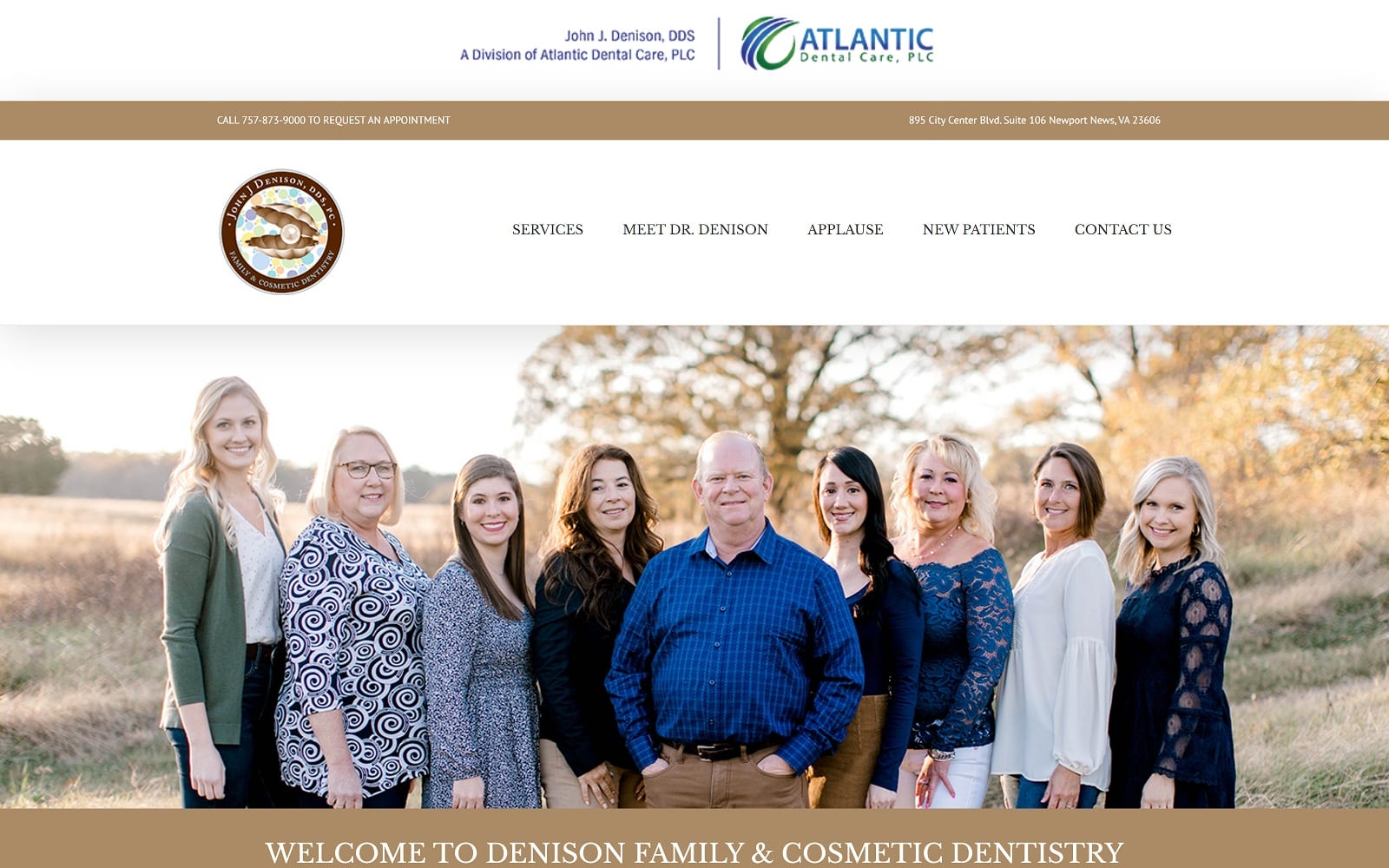 The Screenshot of Dr. John J. Denison: Denison Family and Cosmetic Dentistry drdenison.com Website