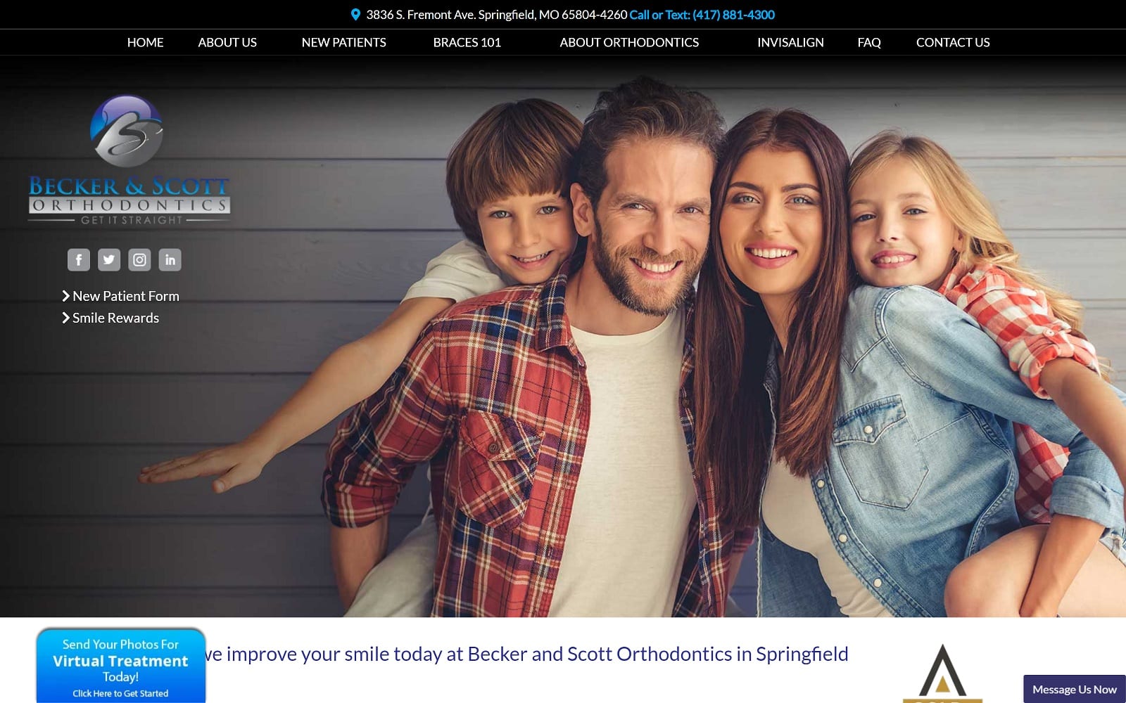 The Screenshot of Becker & Scott Orthodontics getitstraightortho.com Website
