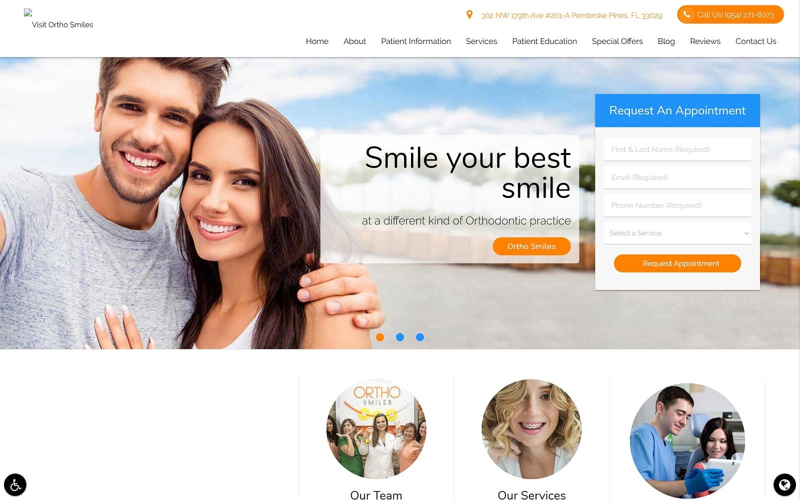 The Screenshot of Ortho Smiles getorthosmiles.com Dr. Gina Cozzarelli Website