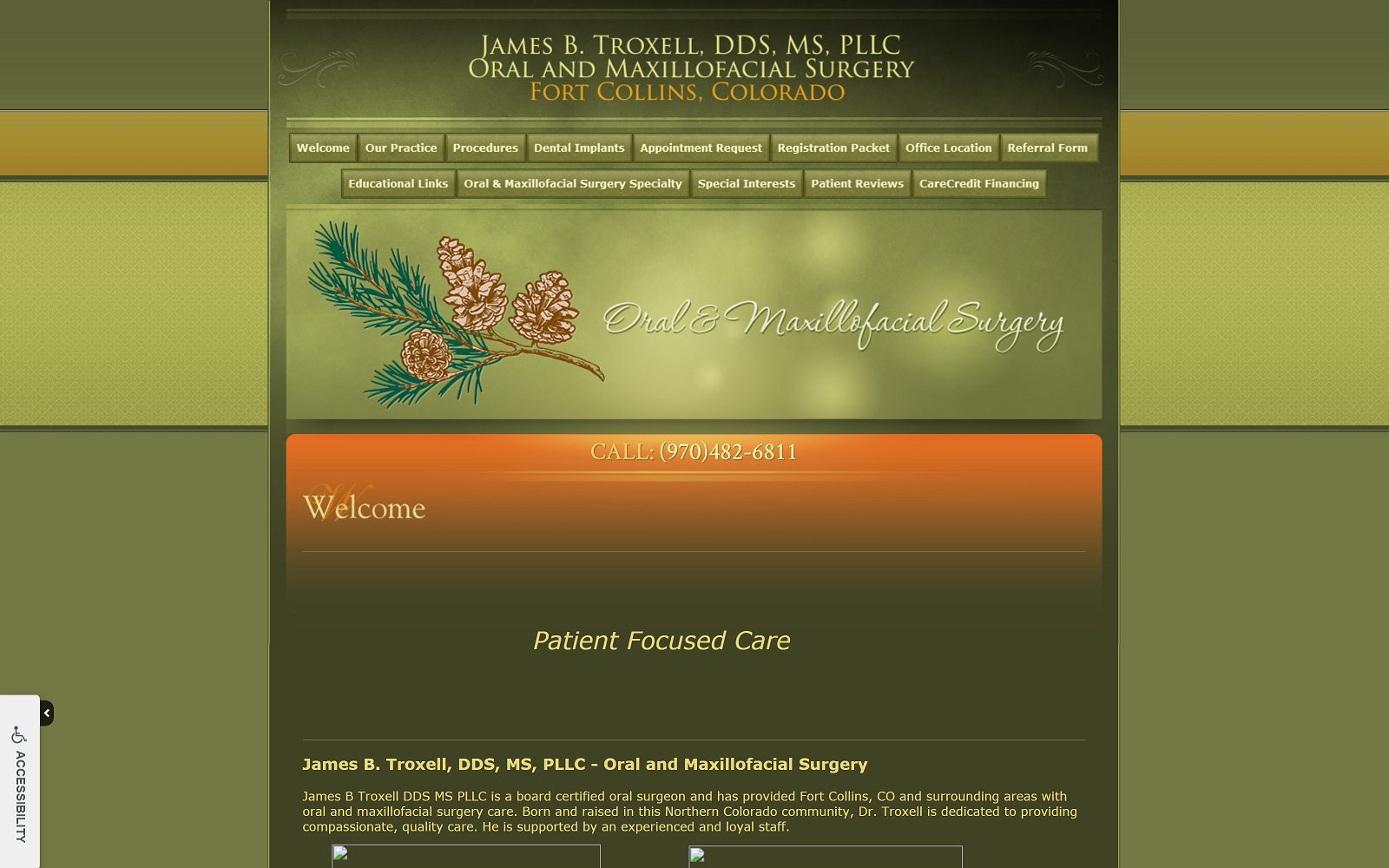 The screenshot of james b. Troxell dds ms pllc jamestroxelldds. Com website