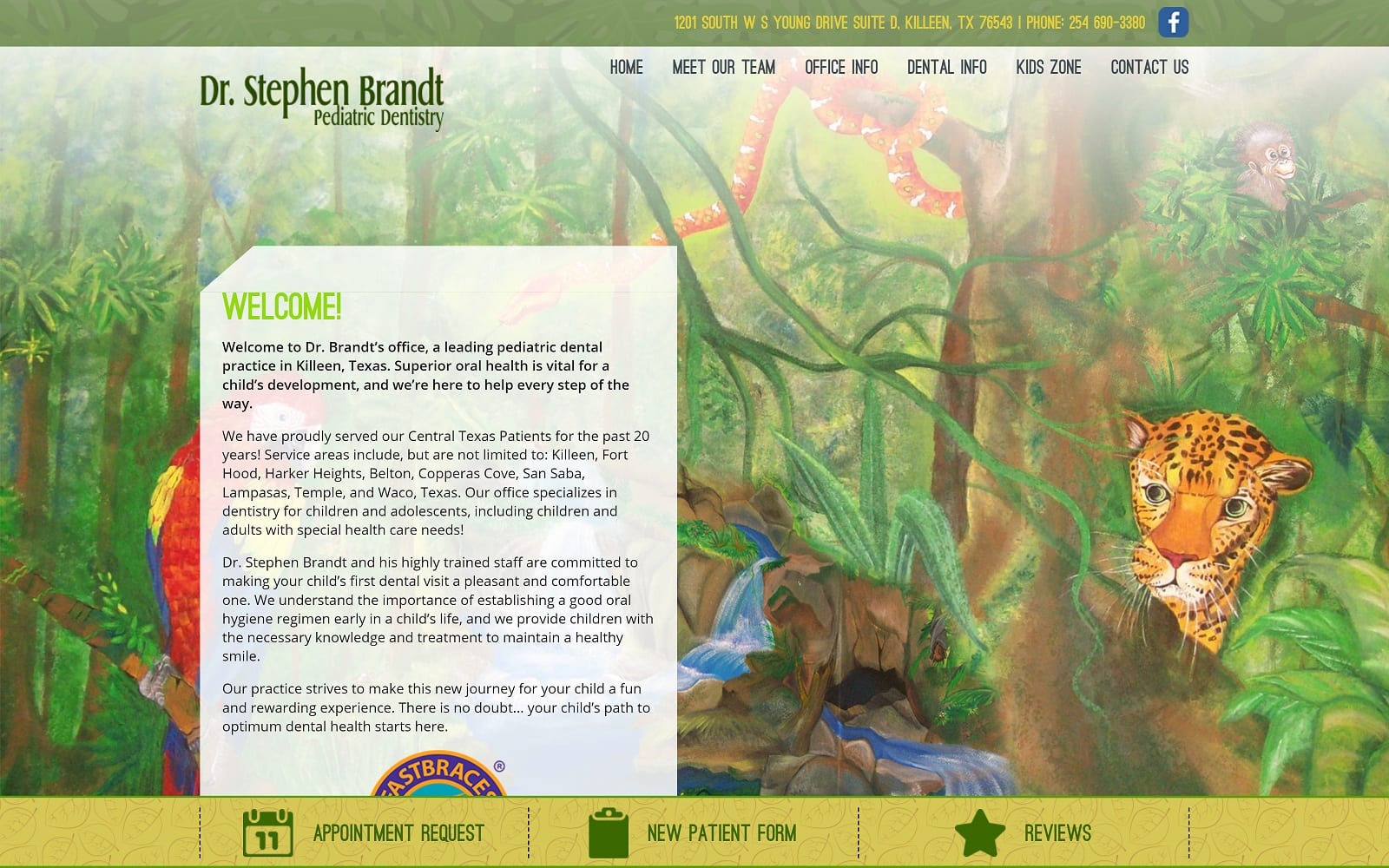 The Screenshot of Killeen Pediatric Dentistry - Stephen K. Brandt, D.D.S. killeenpediatricdentistry.com Website