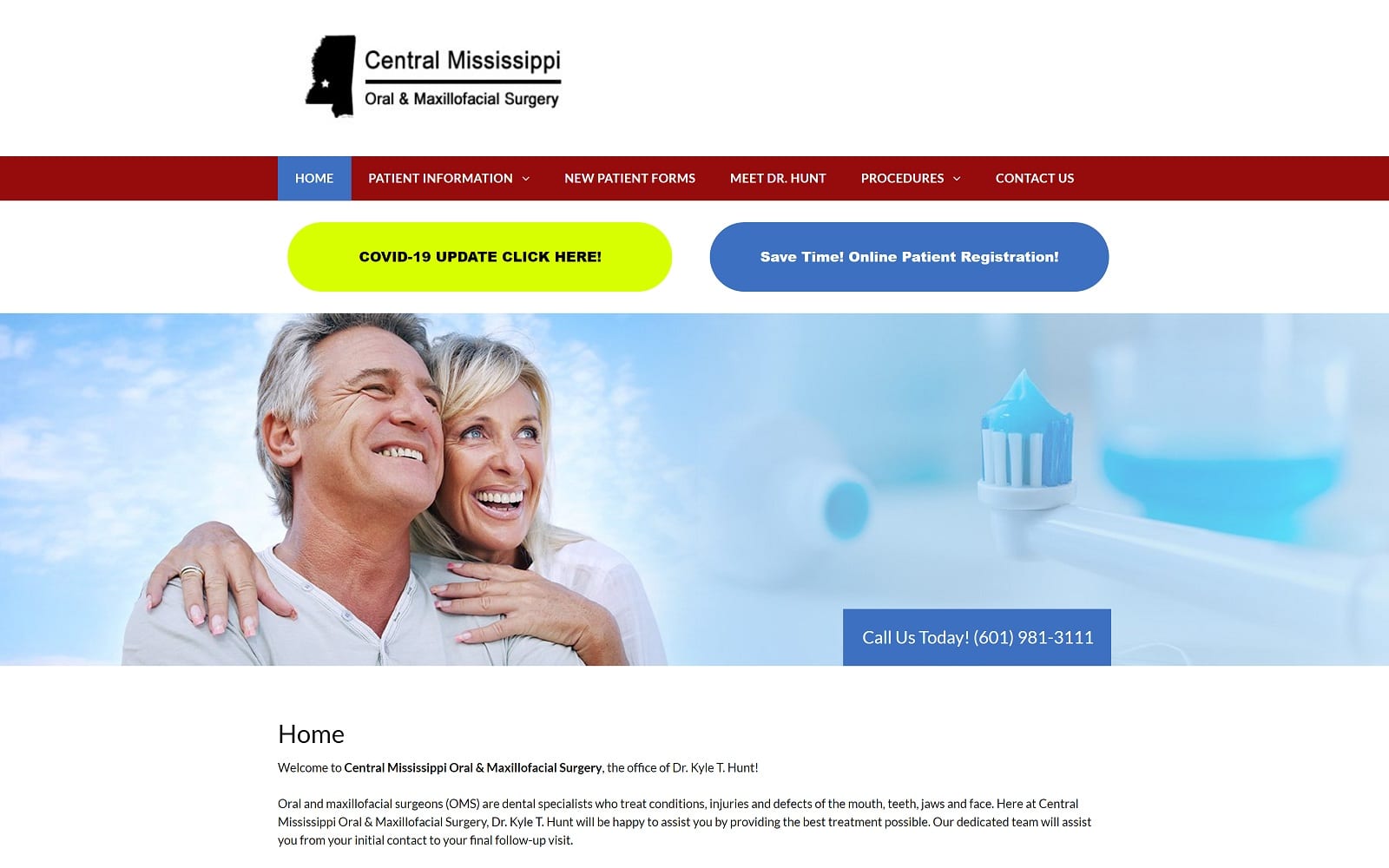 The Screenshot of Kyle T. Hunt, D.M.D. kylehuntdmd.com Website