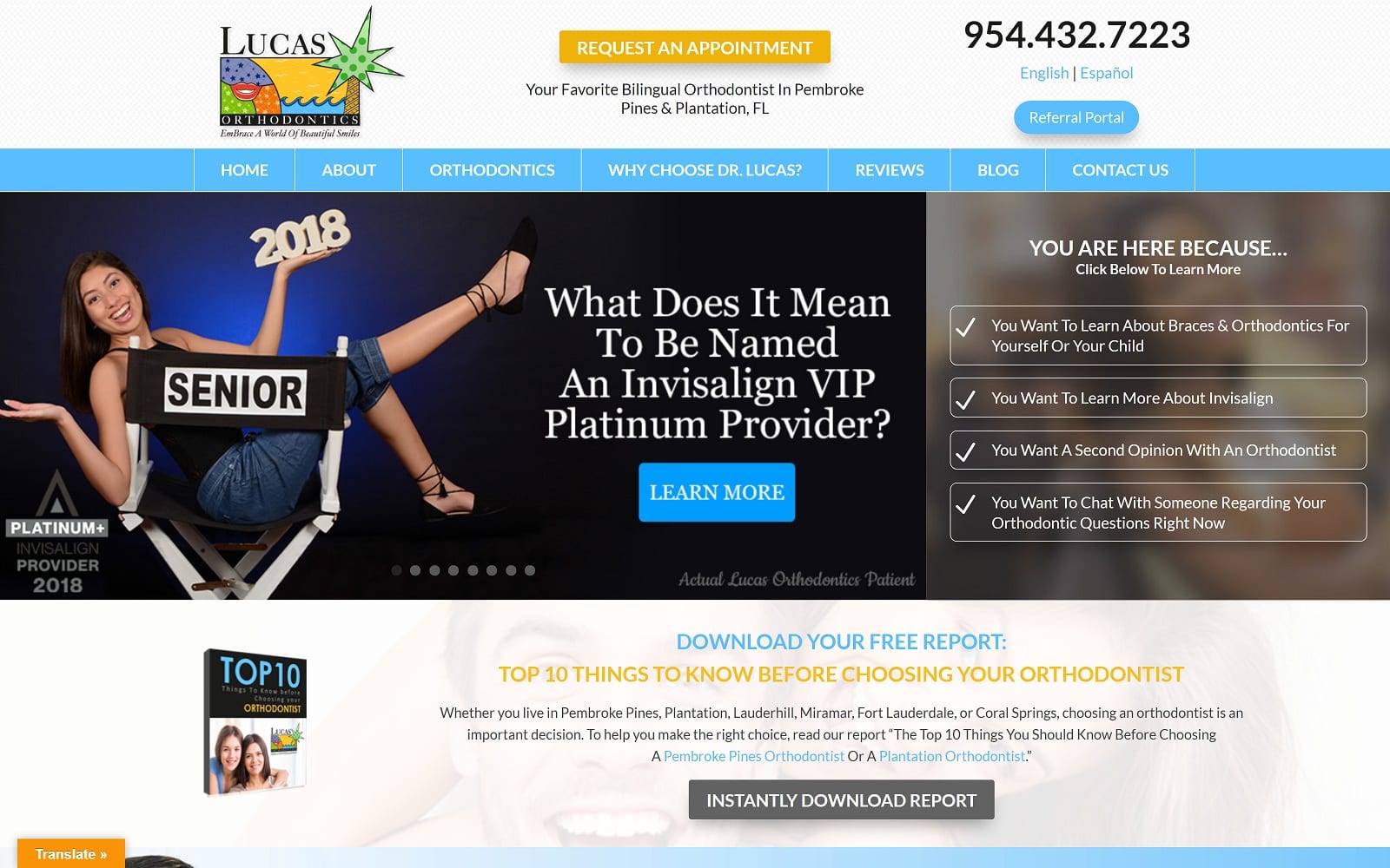 The Screenshot of Lucas Orthodontics lucasorthodontics.com Website