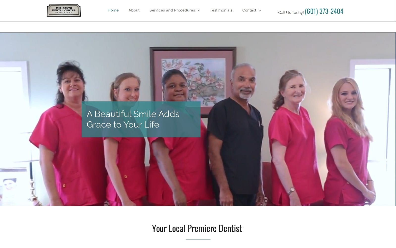 The Screenshot of Mid South Dental Center of Jackson PA midsouthdentalcenter.com Website