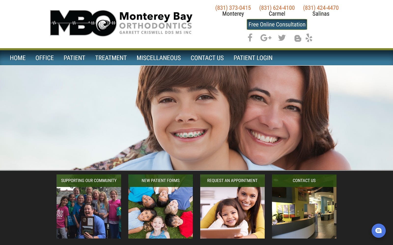 The Screenshot of Monterey Bay Orthodontics montereyorthodontics.com Dr. Garrett Criswell Website