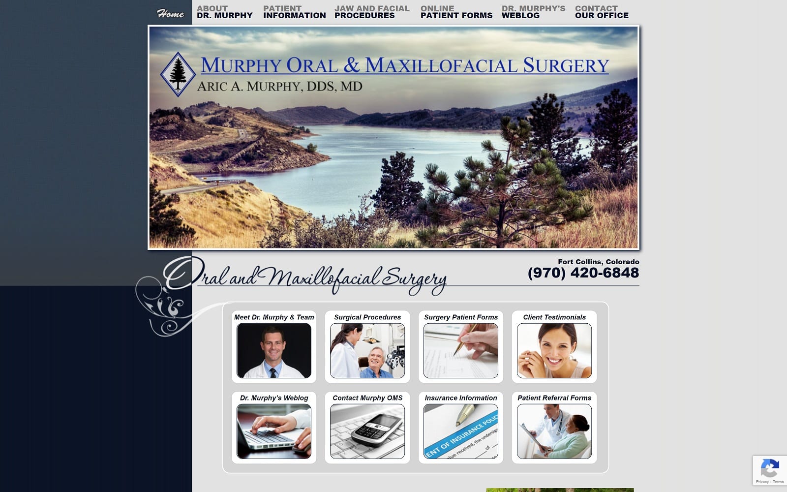 The screenshot of murphy oms | aric murphy dds murphyoms. Com website