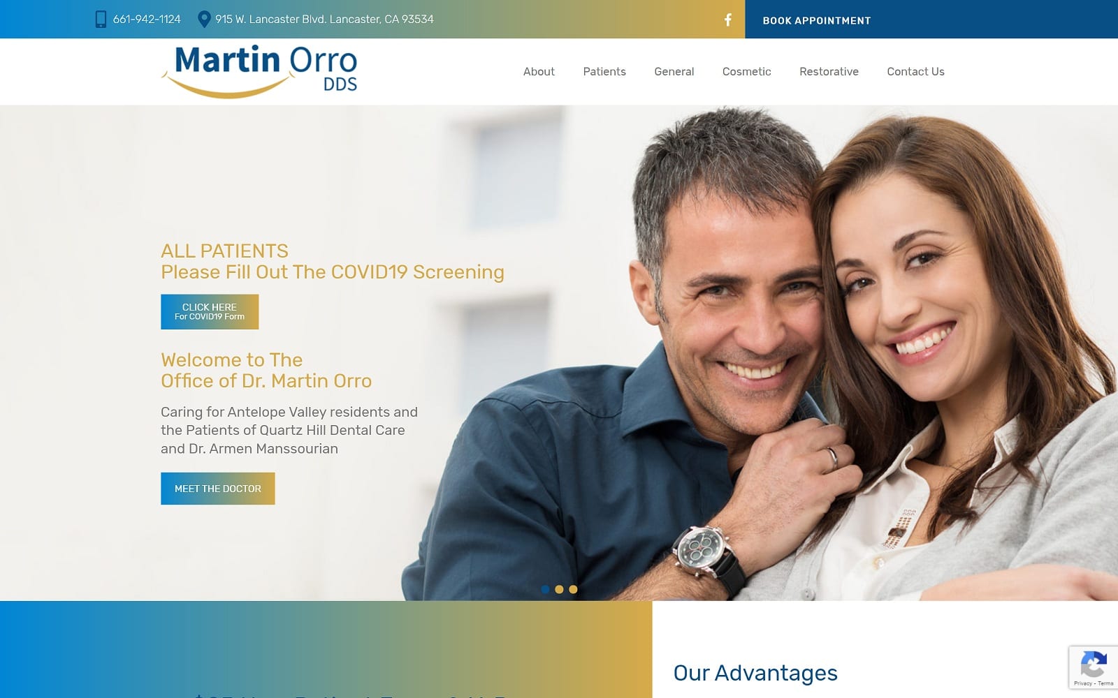 The screenshot of martin orro dds mylancasterdentist. Com website