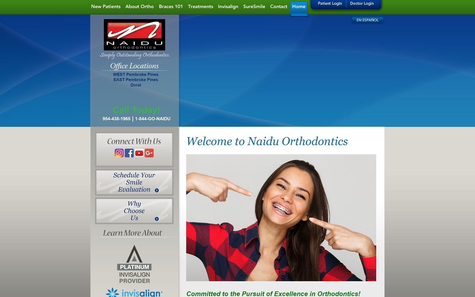 The Screenshot of Naidu Orthodontics naiduortho.com Website
