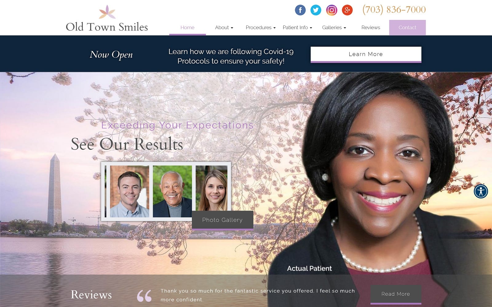 The screenshot of old town smiles oldtownsmiles. Com website