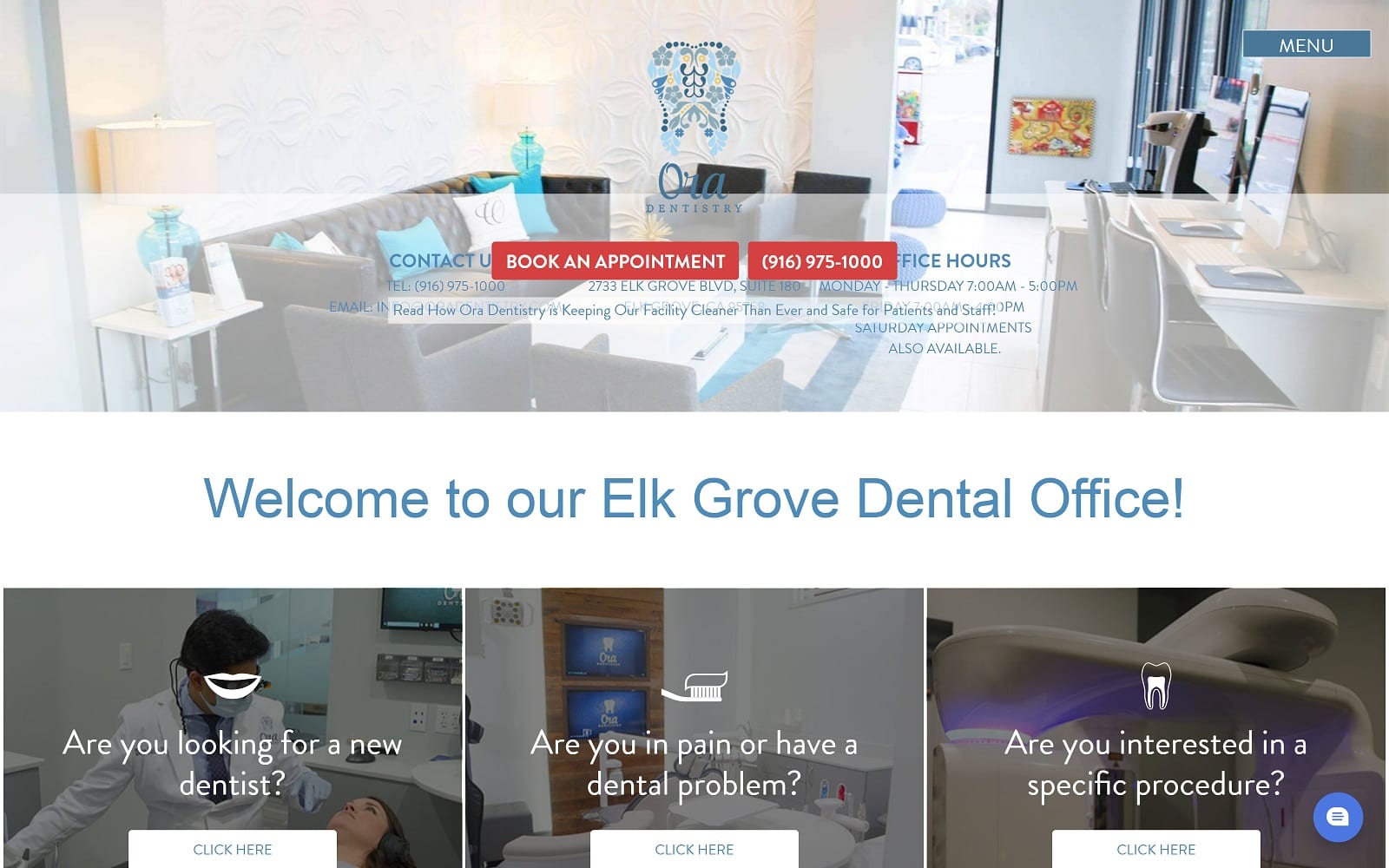 The screenshot of ora dentistry oradentistry. Com website