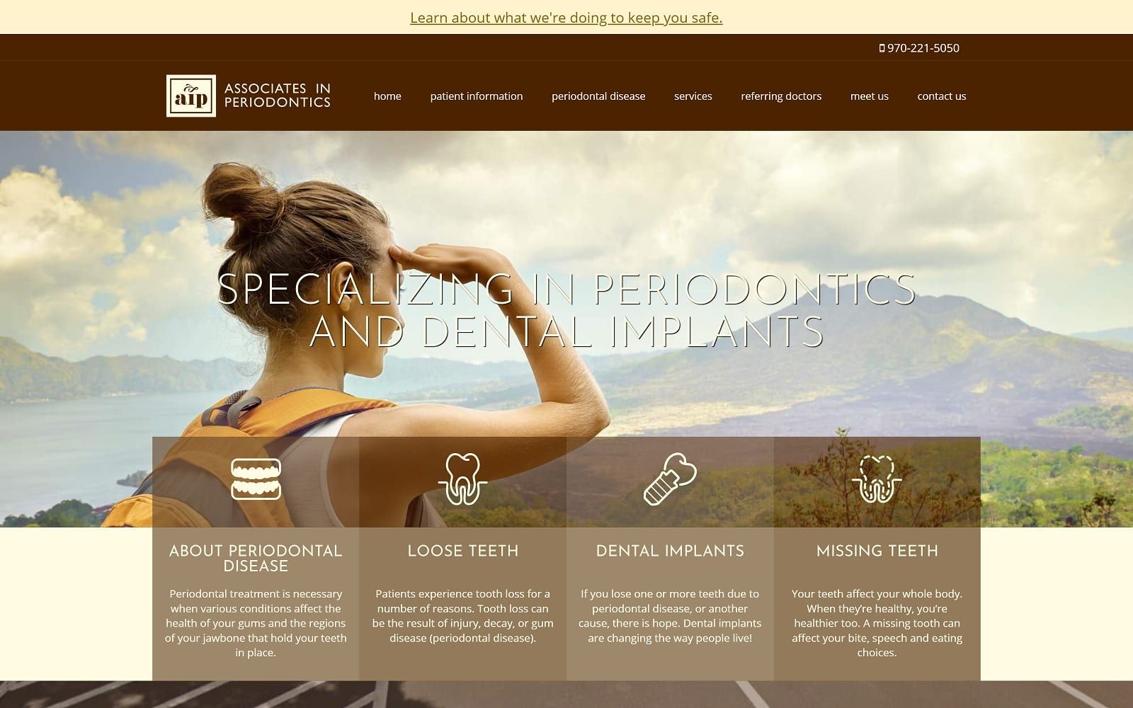 The Screenshot of Associates In Periodontics periofortcollins.com Website