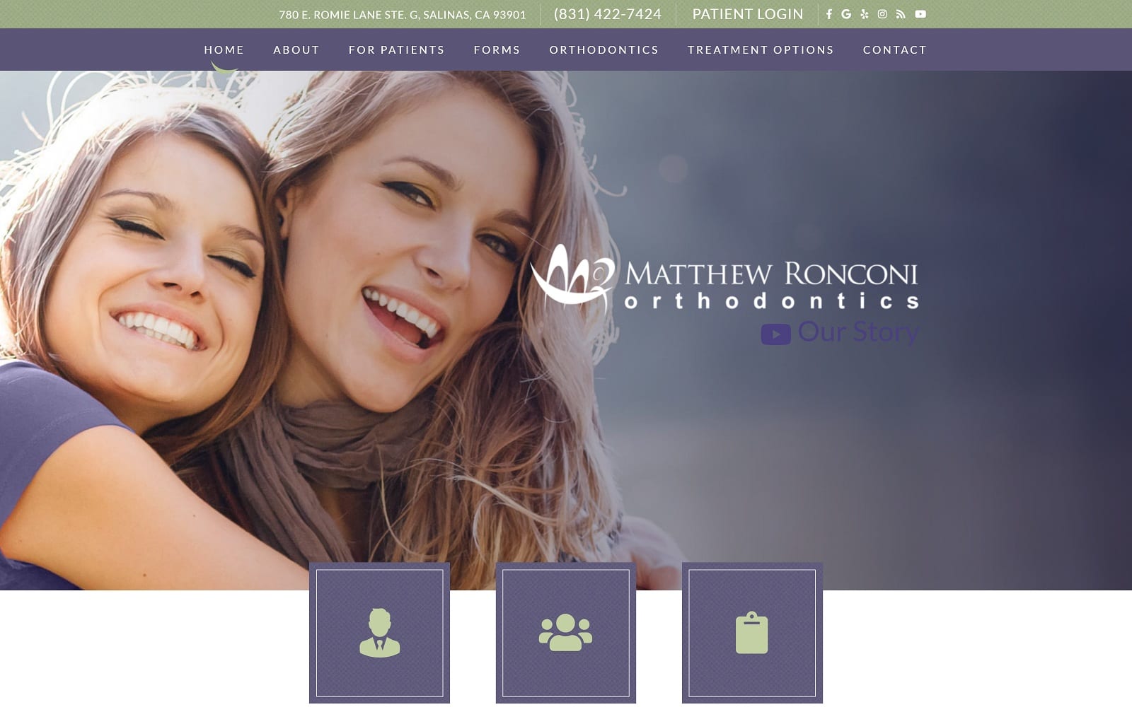 The Screenshot of Matthew Ronconi Orthodontics ronconiorthodontics.com Dr. Matthew Ronconi Website