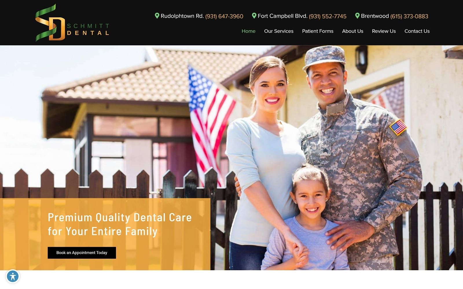 The Screenshot of Schmitt Dental schmittdental.com Website