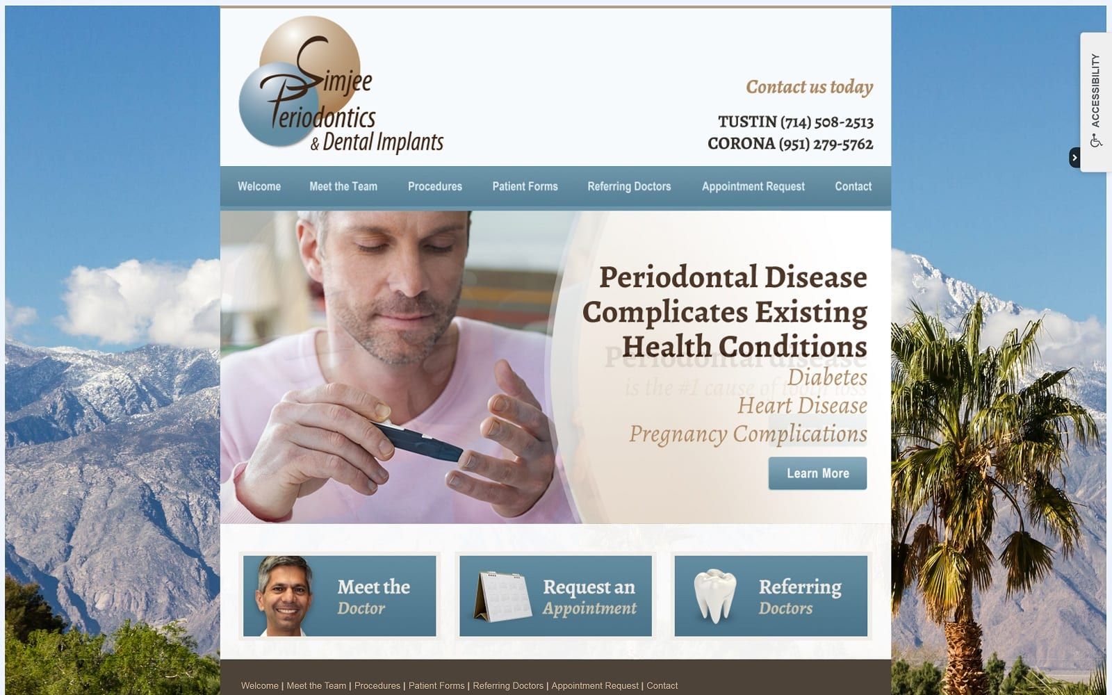 The Screenshot of Simjee Periodontics and Dental Implants simjeeperiodontics.com Website