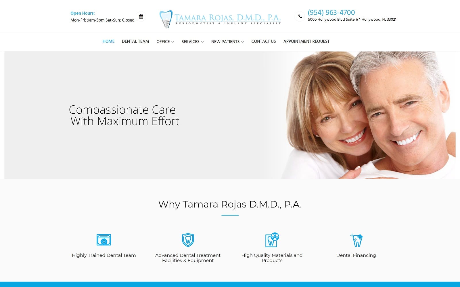 The Screenshot of Tamara Rojas D.M.D., P.A. toothfairyworkshop.com Website
