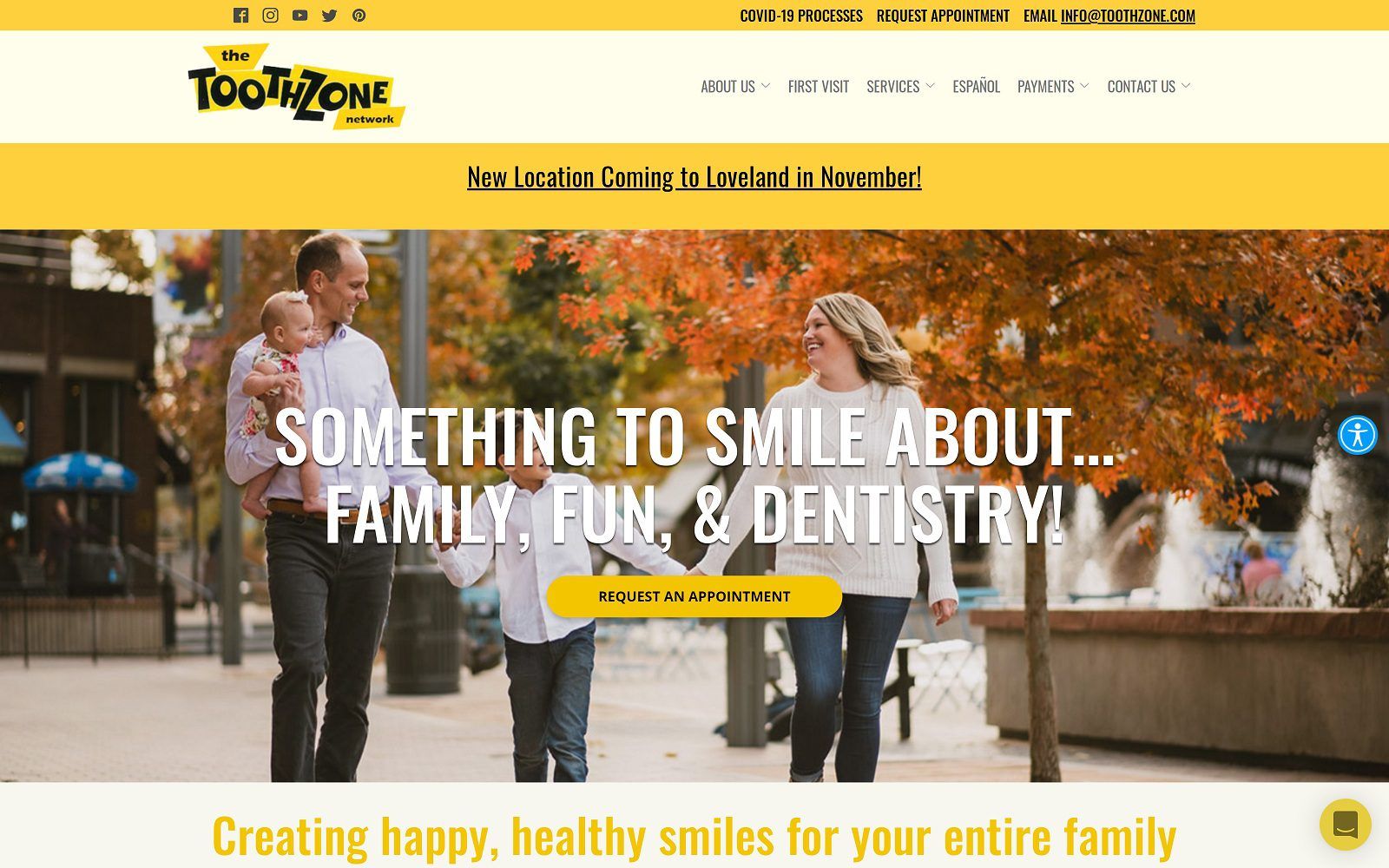 The Screenshot of Toothzone toothzonenetwork.com Website