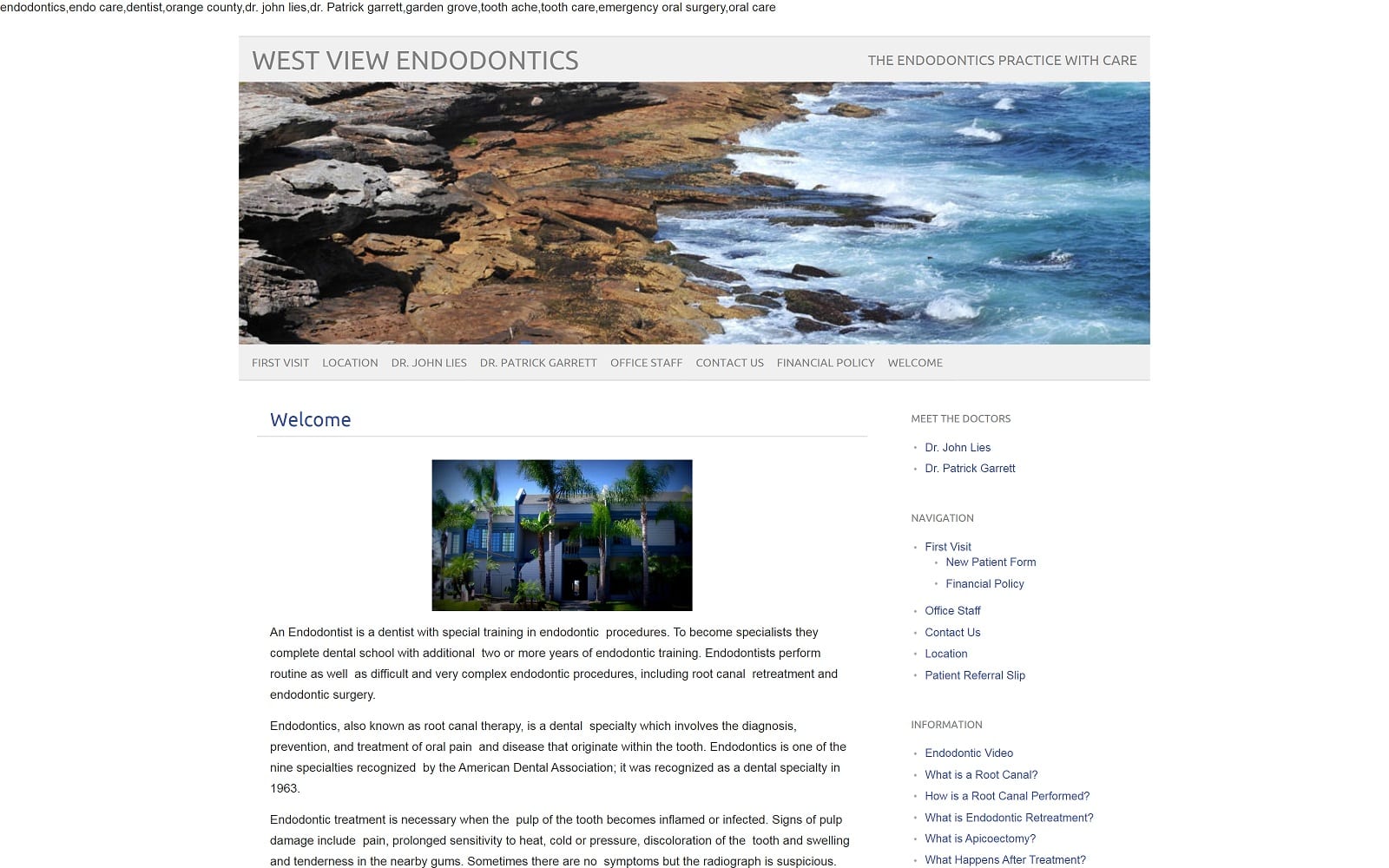 The Screenshot of West View Endodontics westviewendo.com Website