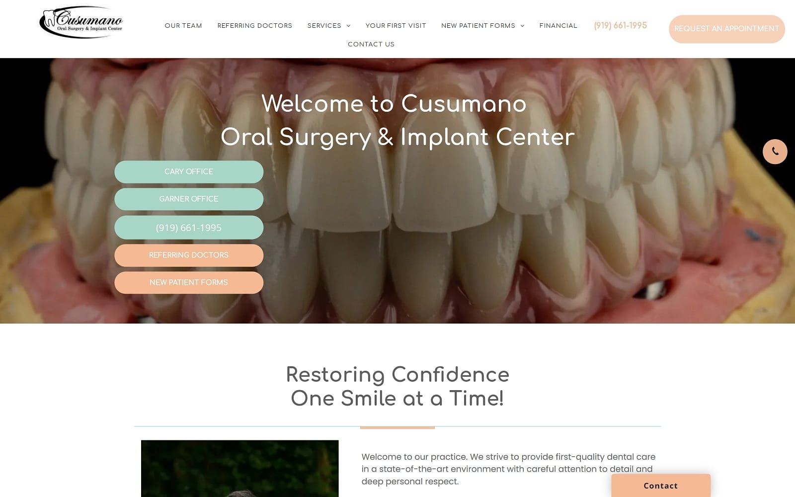 The Screenshot of Cusumano Oral Surgery & Implant Center wisdomtoothcenter.com Website